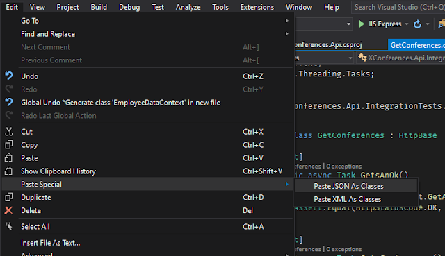 VS Paste Special JSON