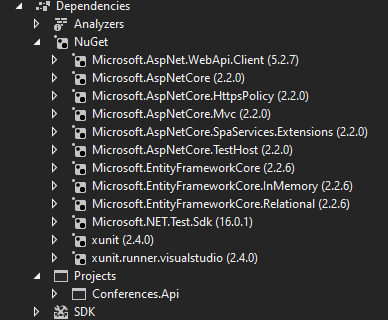 NuGet Package Depedency tree view